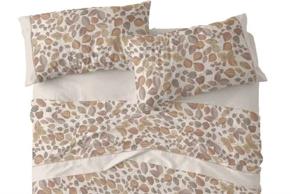 JUEGO DE SABANAS TELA 049 CANELA BURRITO BLANCO 135 cm