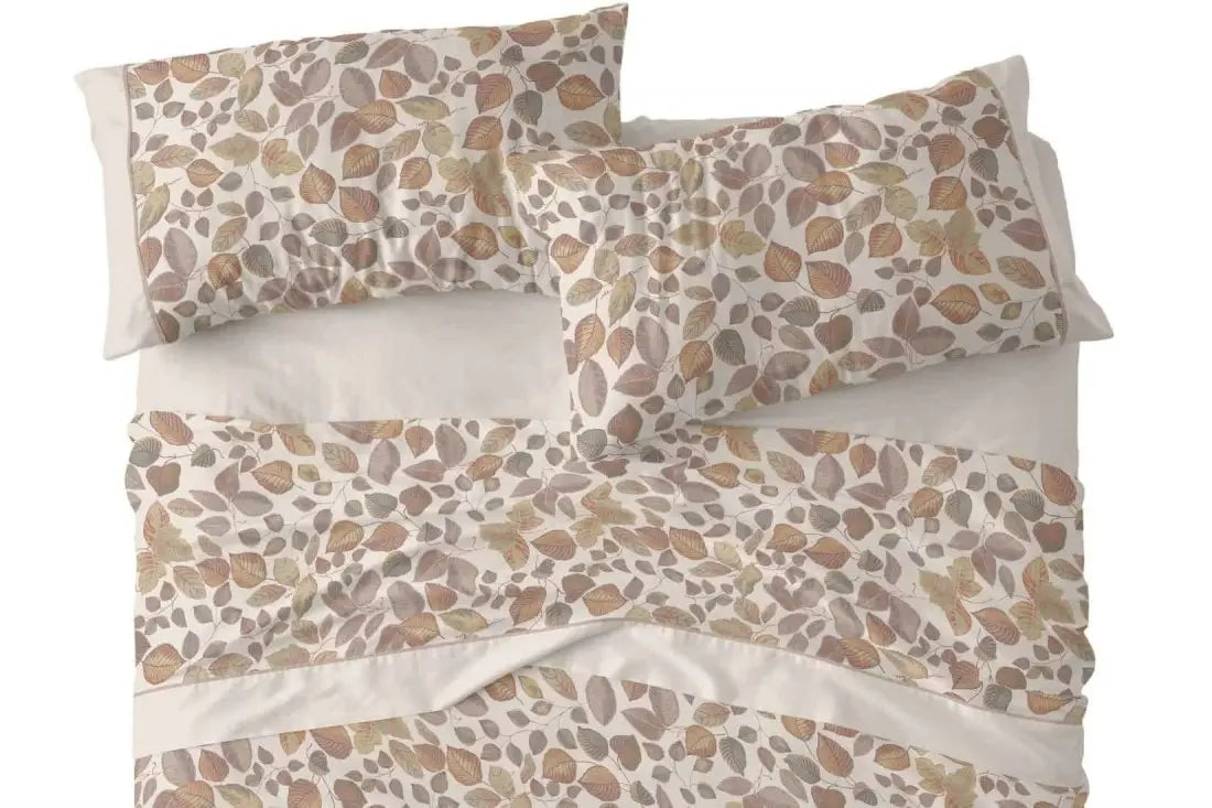 JUEGO DE SABANAS TELA 049 CANELA BURRITO BLANCO 150/160 cm