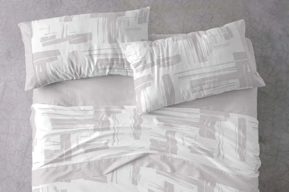 JUEGO DE SABANAS TELA 142 GRIS BURRITO BLANCO 135 cm