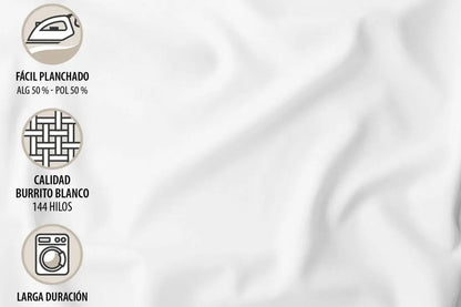 JUEGO DE SABANAS TELA 142 GRIS BURRITO BLANCO 135 cm