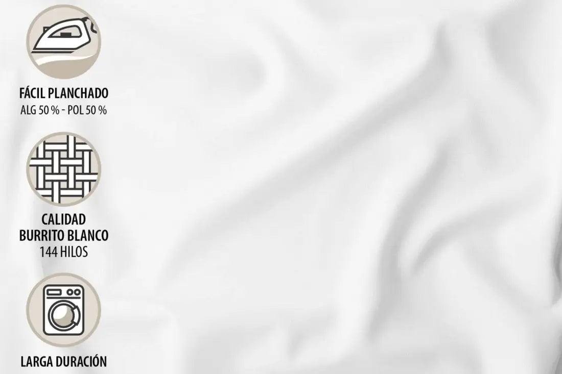 JUEGO DE SABANAS TELA 142 GRIS BURRITO BLANCO 180 cm