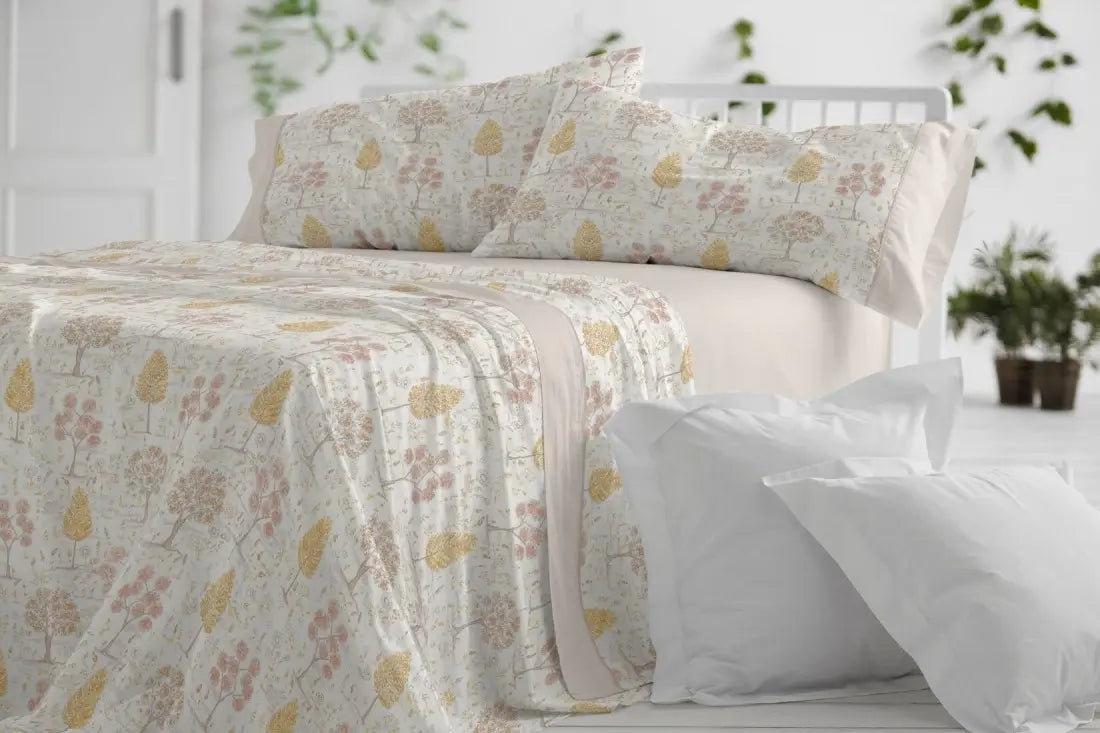 JUEGO DE SABANAS TELA 544 ARENA BURRITO BLANCO 135 cm