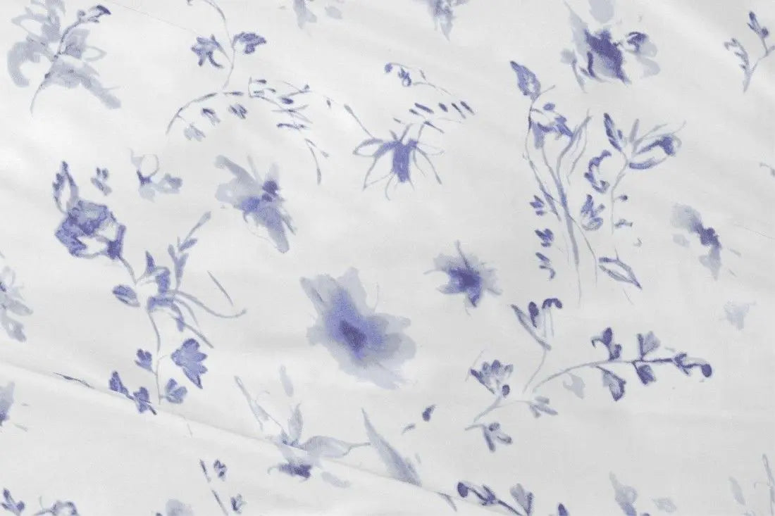 JUEGO DE SABANAS TELA 048 AZUL BURRITO BLANCO 150 cm