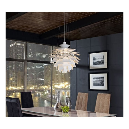 Lámpara ARTIC, aluminio, blanca, 60 cms. de diámetro