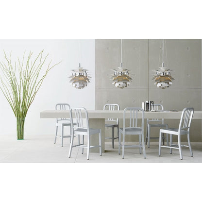 Lámpara ARTIC, aluminio, plata, 60 cms. de diámetro