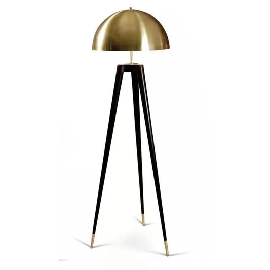 Lámpara ATOM de Pie, Metal Negra y Dorada