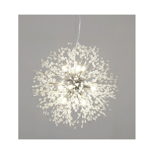 Lámpara FORNAX Colgante, Metal Cromado y Cristal 50 cm