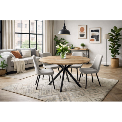 Mesa OLITE 120R de Metal y Madera Vintage – 120 cm