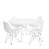 Mesa STAR, cromada, lacada blanca, 100 cms de diámetro