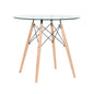Mesa STAR , madera, cristal, 100 cms de diámetro