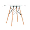 Mesa STAR , madera, cristal, 100 cms de diámetro