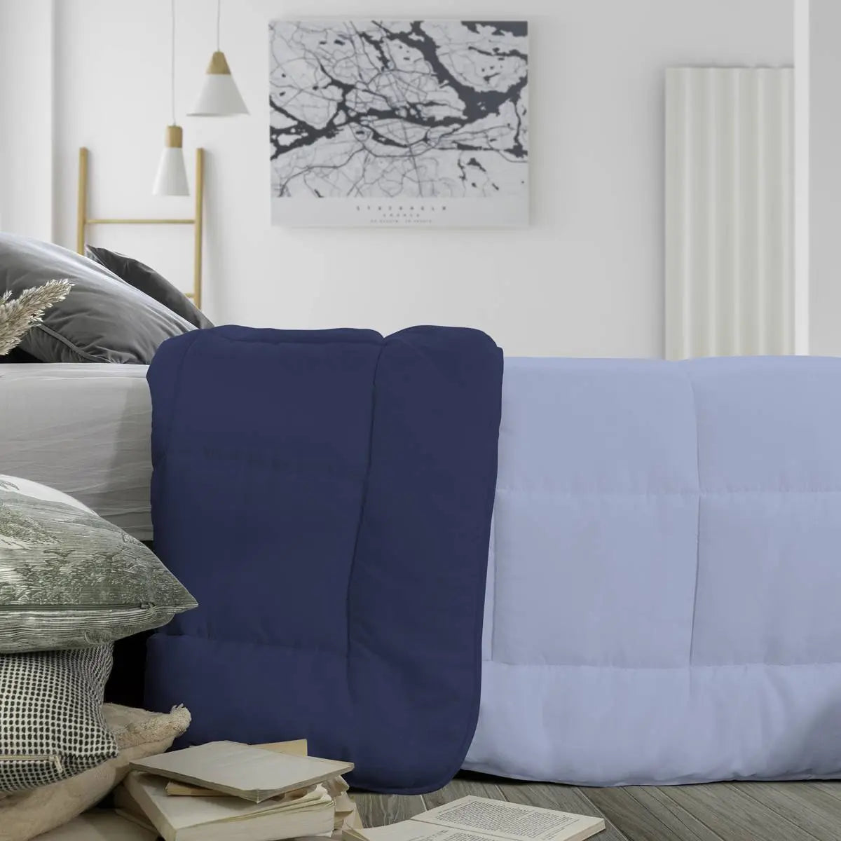 EDREDON NÓRDICO CALIFORNIA 350 BICOLOR AZUL ICELANDS 250x270 cm