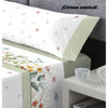 Sábanas Botánica – Flores en Acuarela- Verde claro 150 cm - 2 almh