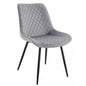 Silla Felicia Terciopelo Gris Claro con Patas Metálicas Negras – Diseño Moderno