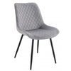 Silla Felicia Terciopelo Gris Claro con Patas Metálicas Negras – Diseño Moderno