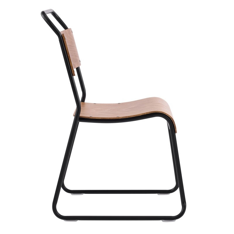 Silla Liverpool Apilable Negra de Abedul – Diseño Moderno y Resistente