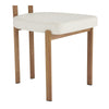 Silla Mesina Metal con Acabado Madera y Tapizado Similpiel Blanca – Diseño Moderno