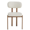 Silla Mesina Metal con Acabado Madera y Tapizado Similpiel Blanca – Diseño Moderno