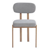 Silla Mesina Metal con Acabado Madera y Tapizado Bouclé Gris 24 – Diseño Moderno