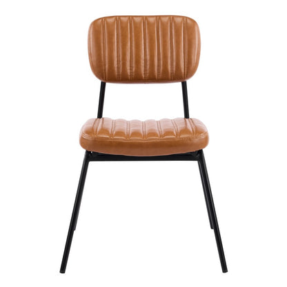 Silla Nuremberg Similpiel Marrón con Patas Metálicas Negras – Estilo Vintage Industrial