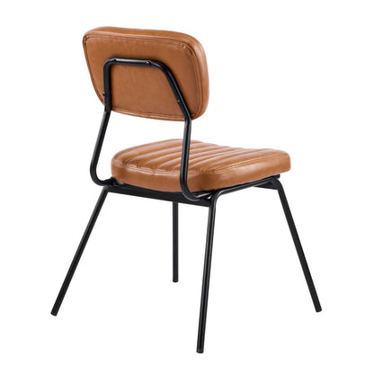 Silla Nuremberg Similpiel Marrón con Patas Metálicas Negras – Estilo Vintage Industrial