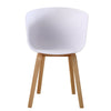 Sillón AWAK, madera curvada, polipropileno blanco
