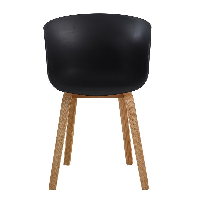 Sillón AWAK, madera curvada, polipropileno negro