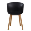 Sillón AWAK, madera curvada, polipropileno negro