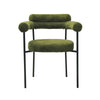 Sillón Cervantes Bouclé Verde Oscuro con Patas Metálicas – Diseño Moderno
