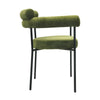 Sillón Cervantes Bouclé Verde Oscuro con Patas Metálicas – Diseño Moderno