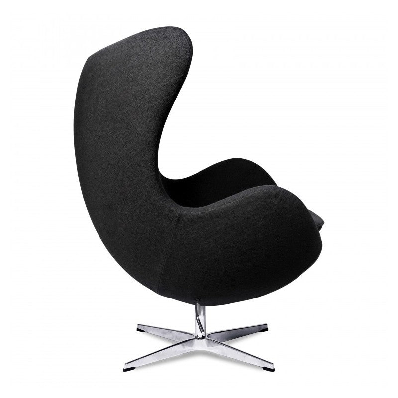 Sillón EG, fibra de vidrio, basculante, tapizado cachemir negro