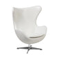 Sillón EG, tapizado similpiel blanca
