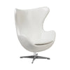 Sillón EG, tapizado similpiel blanca