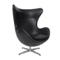 Sillón EG, tapizado similpiel negra