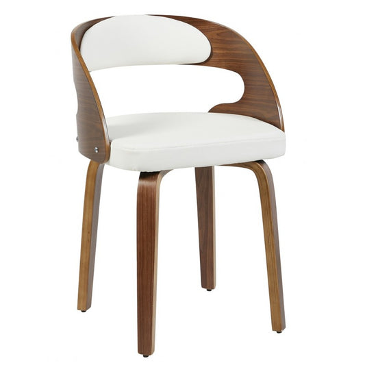 Sillón Loarre de Madera con Similpiel Blanca – Diseño Moderno