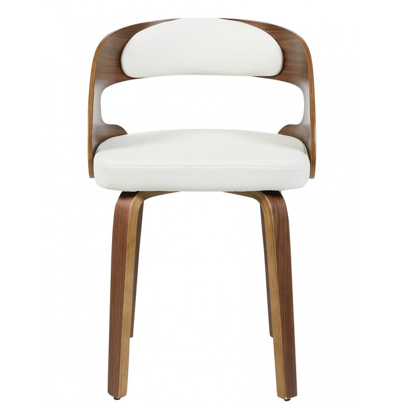 Sillón Loarre de Madera con Similpiel Blanca – Diseño Moderno