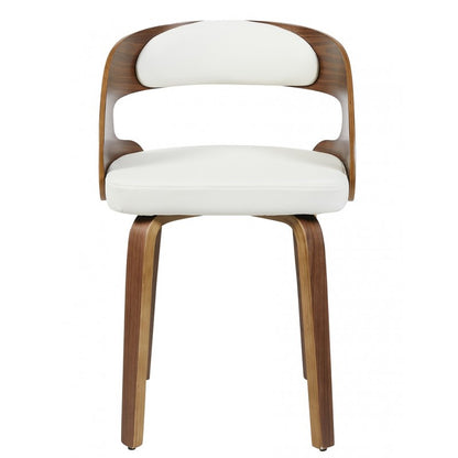 Sillón Loarre de Madera con Similpiel Blanca – Diseño Moderno