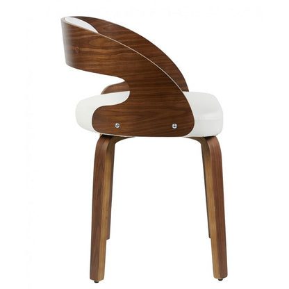 Sillón Loarre de Madera con Similpiel Blanca – Diseño Moderno