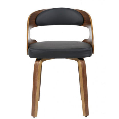Sillón Loarre de Madera con Similpiel Negra – Diseño Moderno