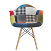 Sillón STAR PAT22, madera, tejido patchwork color 22