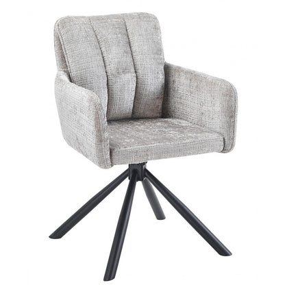 Sillón Vaduz Metal Giratorio con Tapizado Cremona Gris – Diseño Moderno