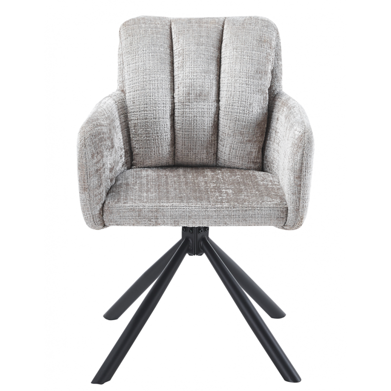 Sillón Vaduz Metal Giratorio con Tapizado Cremona Gris – Diseño Moderno