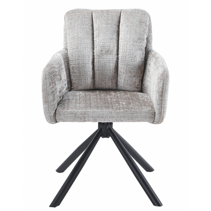 Sillón Vaduz Metal Giratorio con Tapizado Cremona Gris – Diseño Moderno