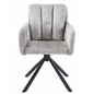 Sillón Vaduz Metal Giratorio con Tapizado Cremona Gris – Diseño Moderno
