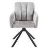 Sillón Vaduz Metal Giratorio con Tapizado Cremona Gris – Diseño Moderno
