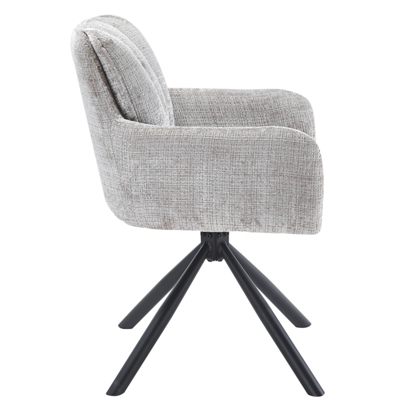Sillón Vaduz Metal Giratorio con Tapizado Cremona Gris – Diseño Moderno
