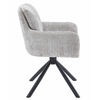 Sillón Vaduz Metal Giratorio con Tapizado Cremona Gris – Diseño Moderno