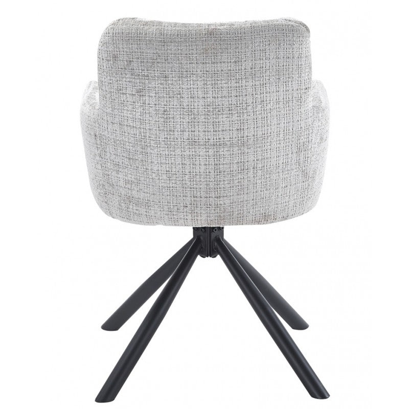 Sillón Vaduz Metal Giratorio con Tapizado Cremona Gris – Diseño Moderno