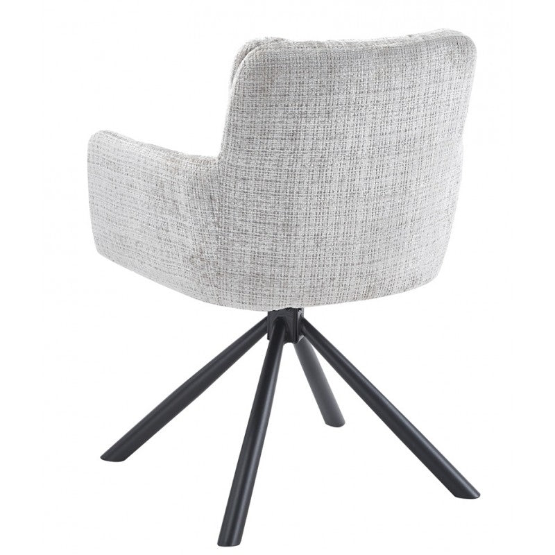 Sillón Vaduz Metal Giratorio con Tapizado Cremona Gris – Diseño Moderno