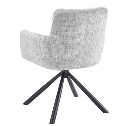 Sillón Vaduz Metal Giratorio con Tapizado Cremona Gris – Diseño Moderno